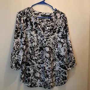 Black and white sheer blouse